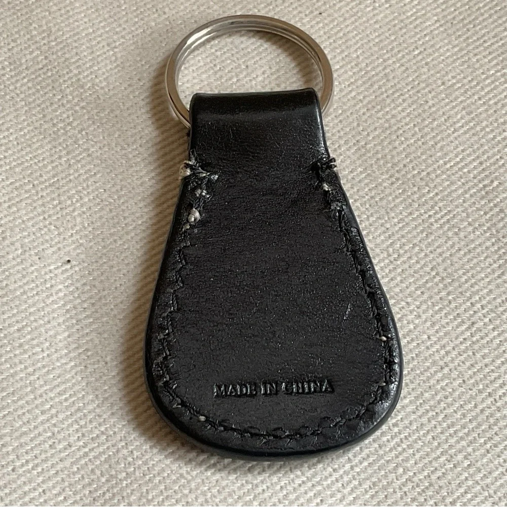 Dooney & Bourke Black Leather Key Ring Key Fob